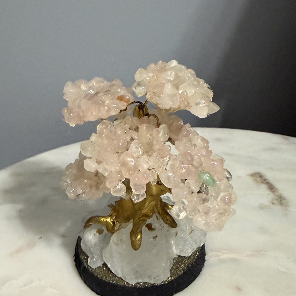 Crystal Gemstone Tree with Gold Accents